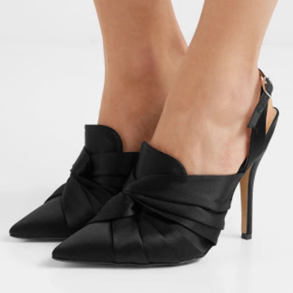 No. 21 Satin Knotted Slingback Pump Size 41